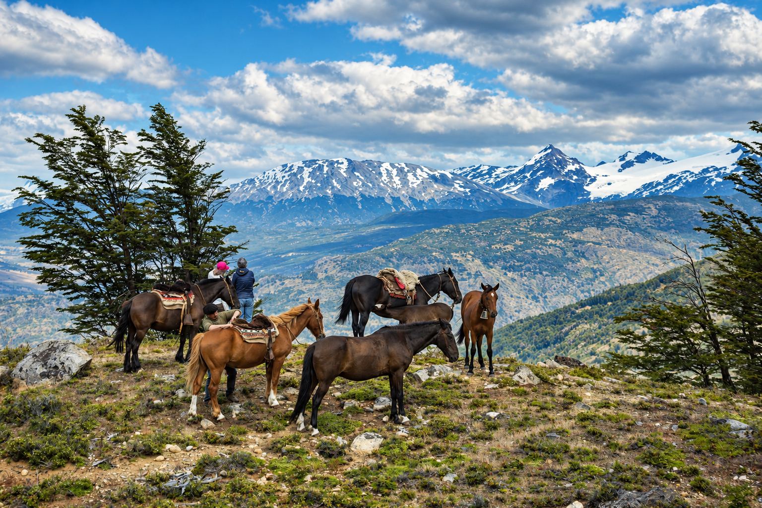 Horseback access into the valley